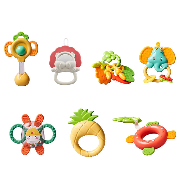 7PCs Baby Rattle Teether