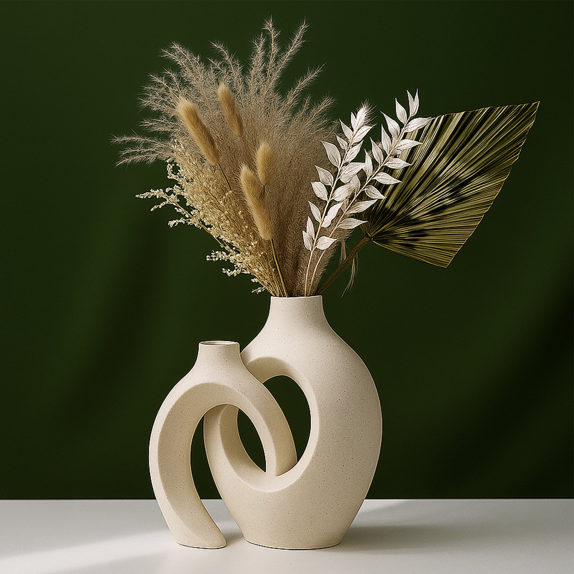 Modern Interlocking Ceramic Vase Set – La3yunak