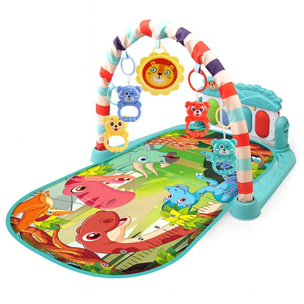 Dinosaur World Pattern Pedal Piano Fitness Blanket Green