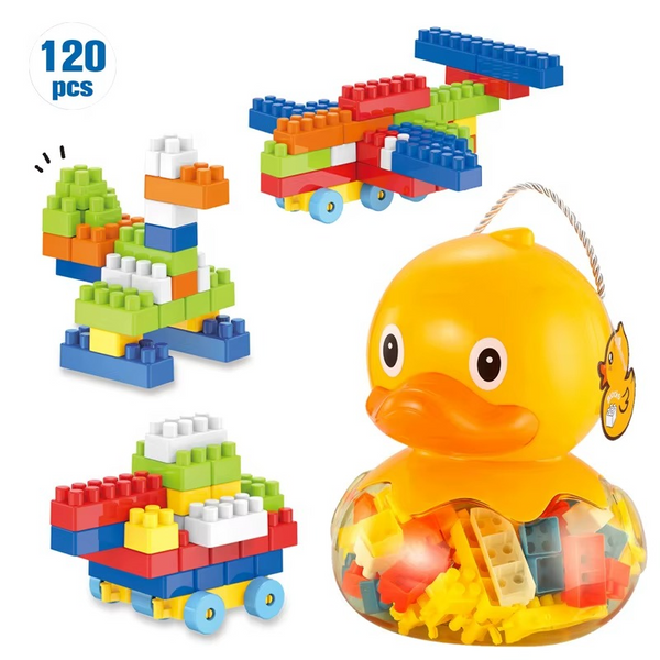 120PCs Cartoon Duck Boy Building Blocks