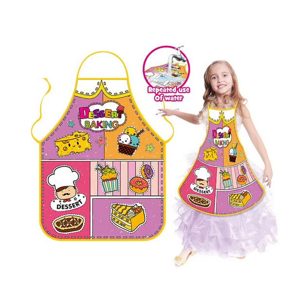DIY Washable Desserts Apron Children Doodle Water Drawing Toy