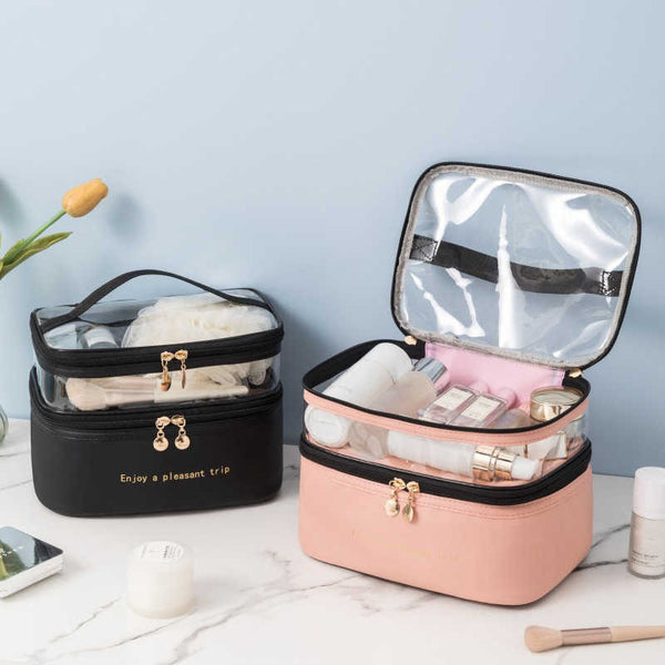 Leather Travel Makeup Bag