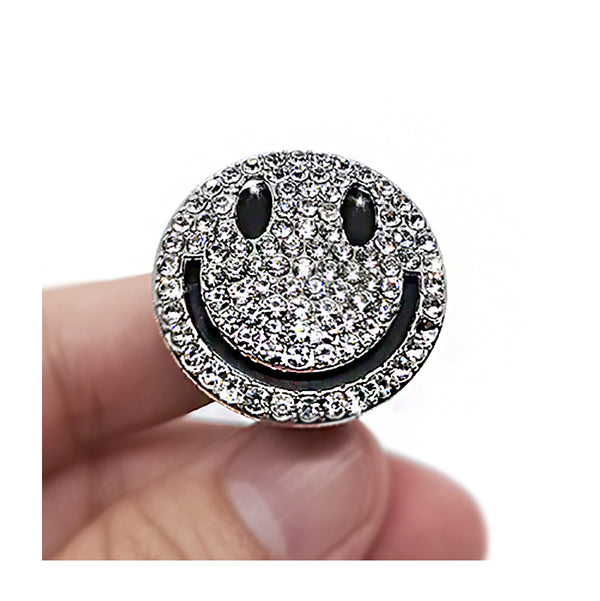 Smiley Face Start Button Diamond Rhinestone