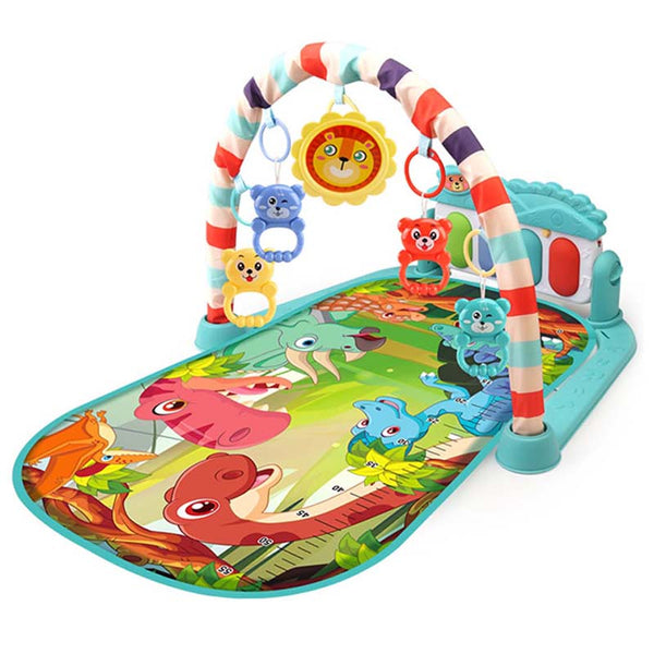 Dinosaur World Pattern Pedal Piano Fitness Blanket Green