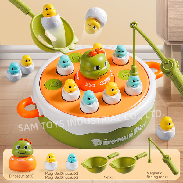 Electric Music Dinosaur Catapult Fishing Game (4 in 1)